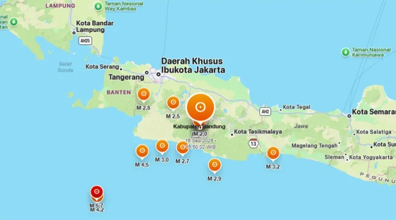 Hari Ini Kabupaten Bandung Diguncang Gempa Beruntun